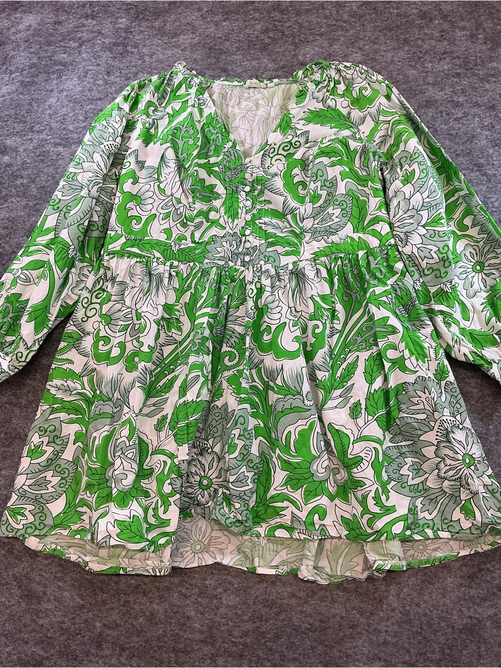 Letmebe Green & White Floral Dress - Size 2X